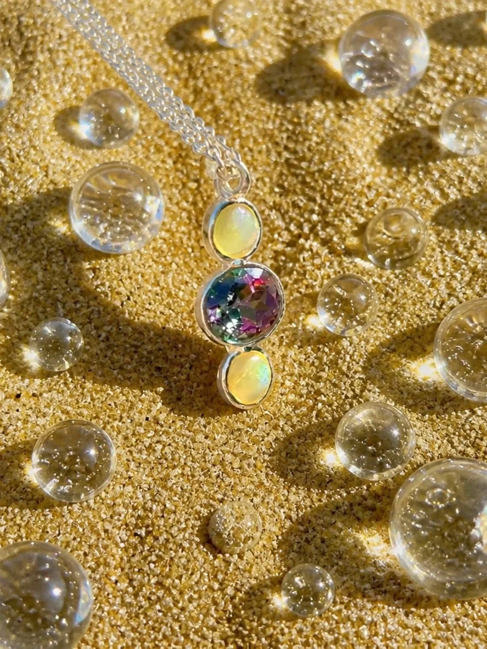 NEW! Ethiopian Opal & Topaz Necklace